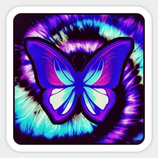 Tie Dye Swirl Butterfly Sticker